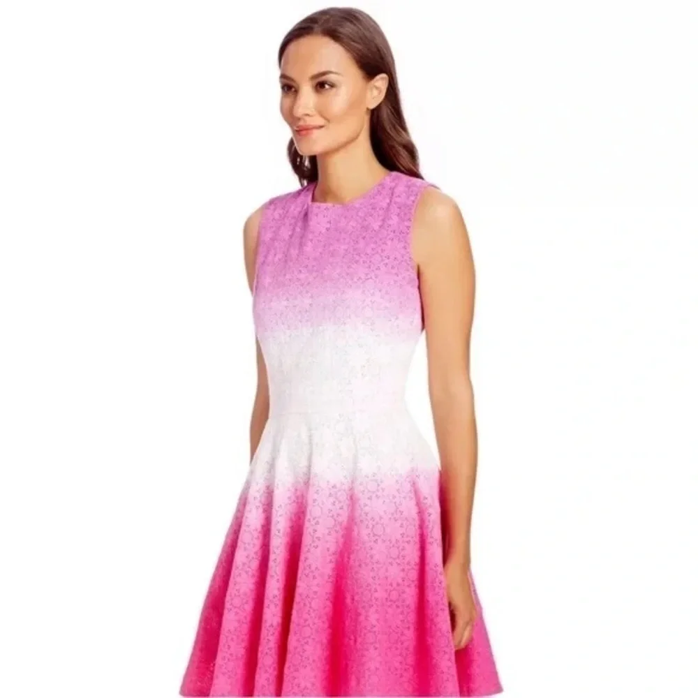 Diane Von Furstenberg dress eyelet flare Jeannie Ombre feminine romantic cotton